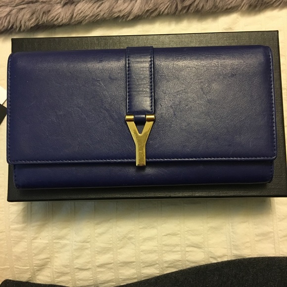 Cobalt blue YSL Portfuille fam wallet - Picture 2 of 4